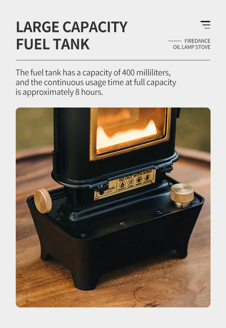 Retro Oil Lamp Stove – Portable 8-Hour Kerosene Lantern & Camping Cooker