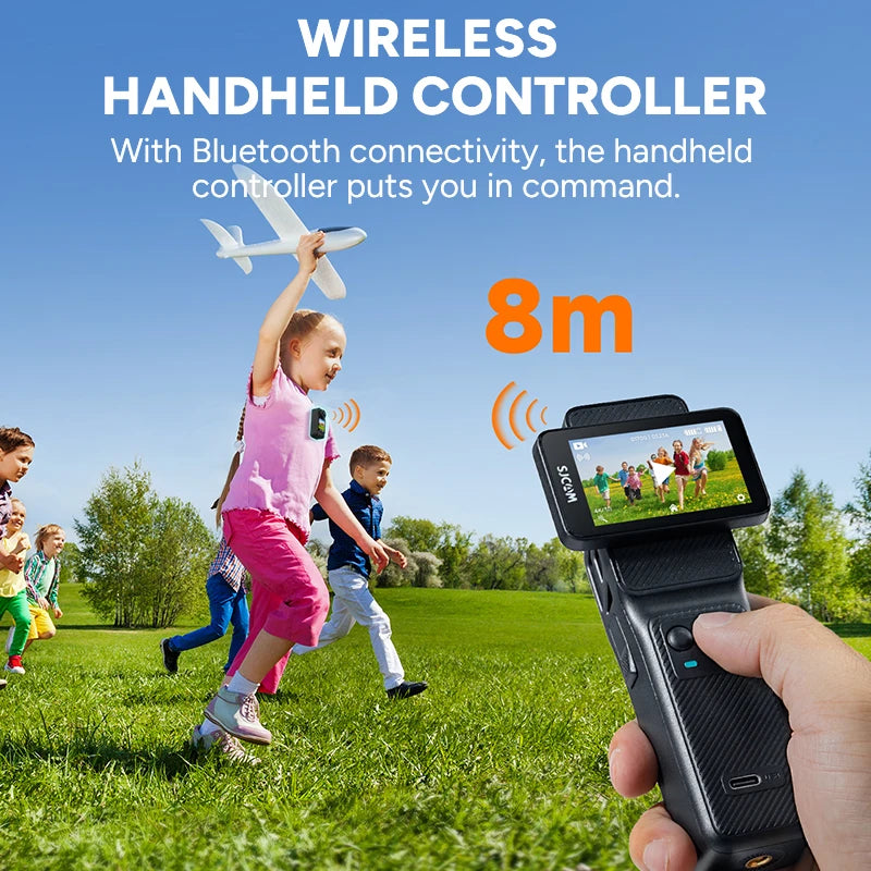 SJCAM C400 4K Pocket Camcorder with Stabilization, WiFi for Travel Vlogging & Family Handheld Recording Touch Screen Live Stream Trekker Essentials