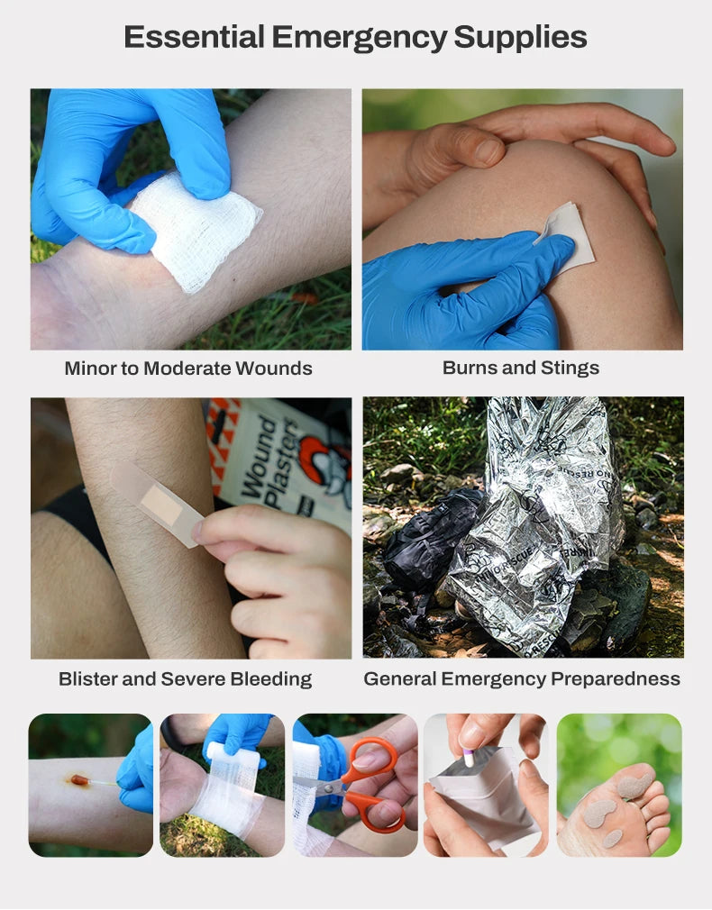 Outdoor First Aid Kit – Lightweight Waterproof Emergency Medical Kit for Travel, Hiking & Camping Trekker Essentials