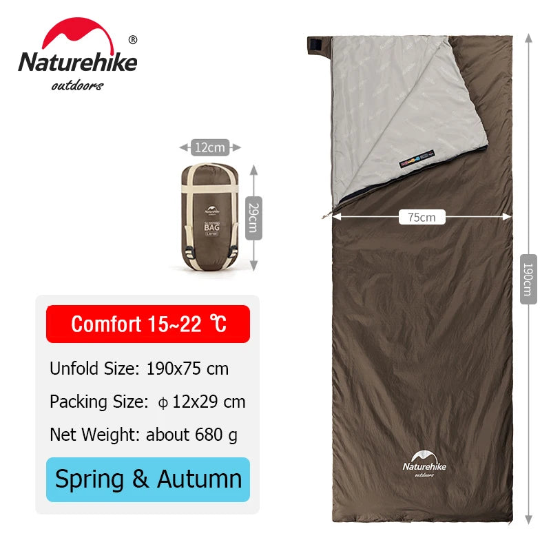 Naturehike lw180 Sleeping Bag Ultralight Cotton Sleeping Bag Spring Summer Sleeping Bag Outdoor Hiking Camping Sleeping Bag Trekker Essentials