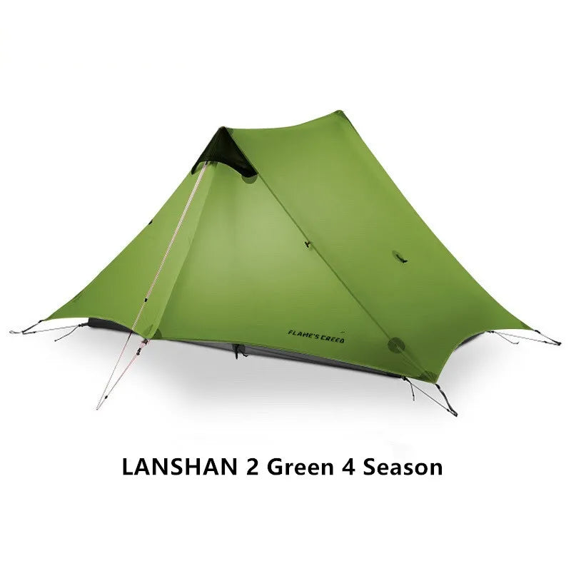 2024 New Version FLAME'S CREED LanShan 2 Person Oudoor Ultralight Camping Tent 3 Season Professional 15D Silnylon Rodless Tent Trekker Essentials