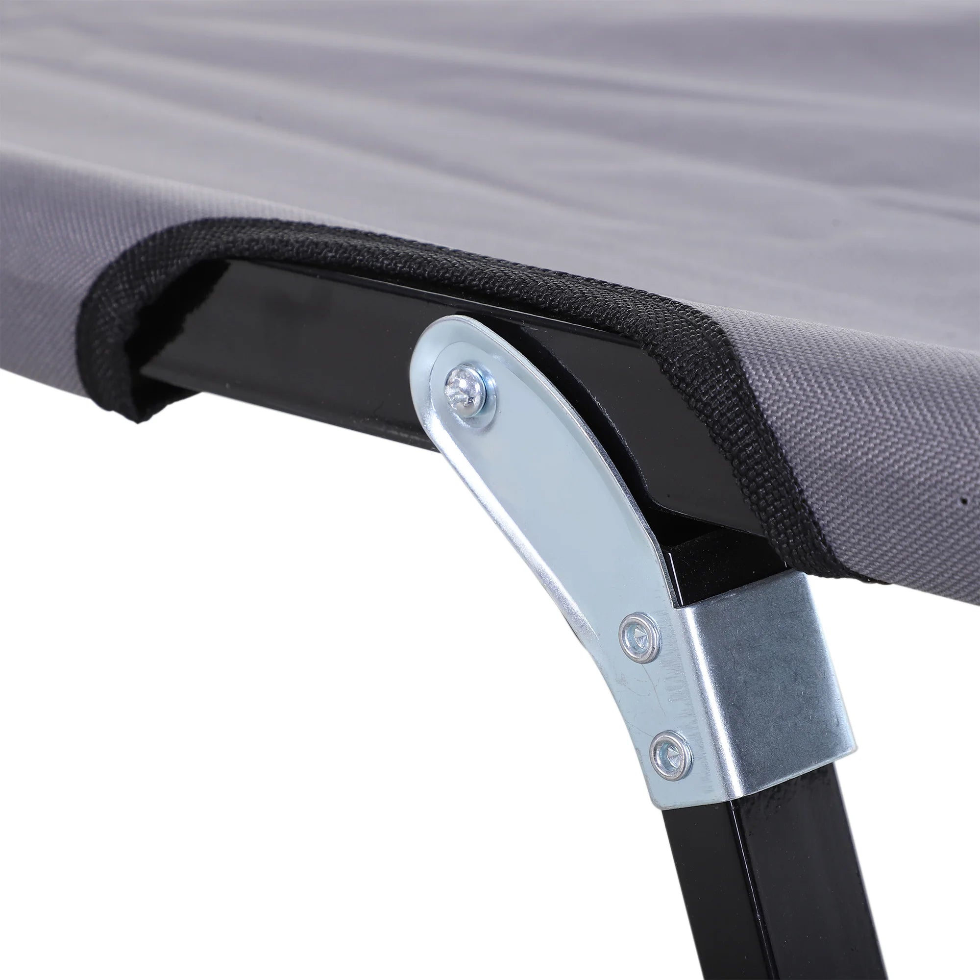 Double Camping Cot Bed, with Bag - Grey