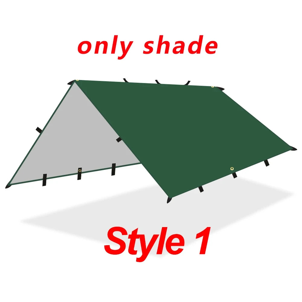 19 Hang Point Tarp Waterpoof Survival Bushcraft Sun Shelter Beach Shade Tent Outdoor Canopy Backpacking Tourist Awning 4x4 3x3m Trekker Essentials