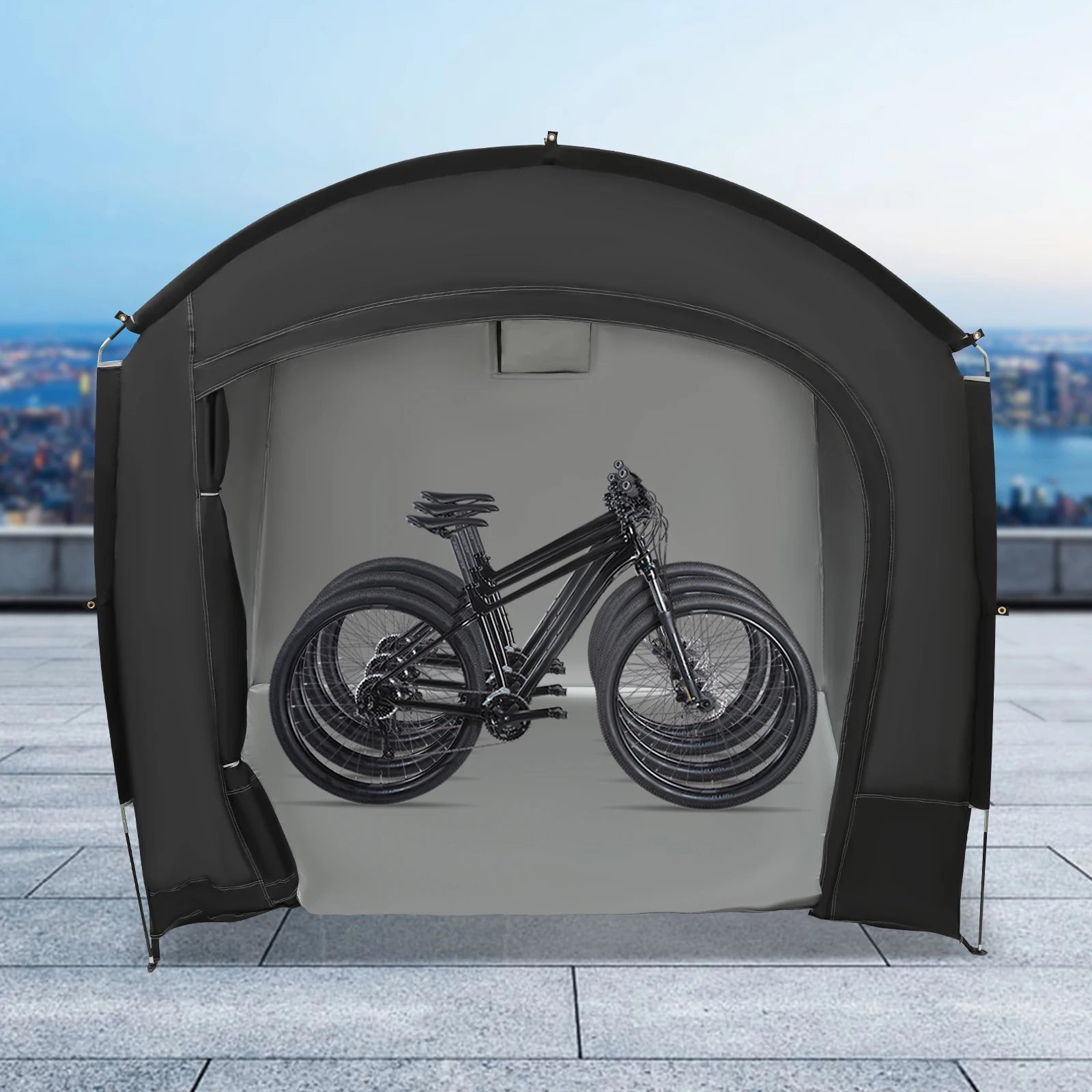 Bike Storage Shed for 1–4 Bikes – Portable Waterproof Bicycle Shelter, 210D Oxford, 220x150x185cm Trekker Essentials