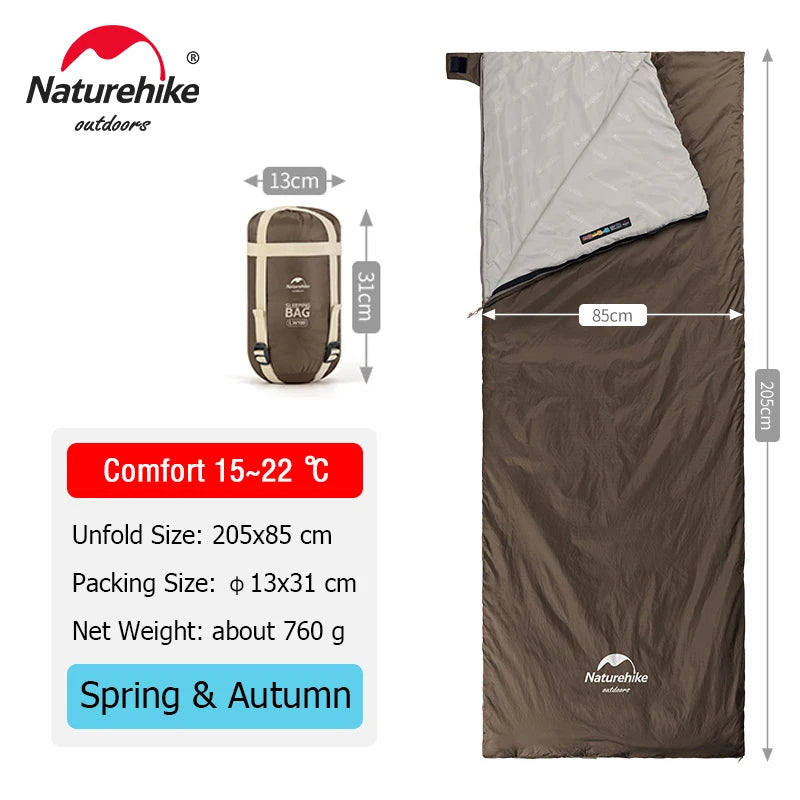 Naturehike lw180 Sleeping Bag Ultralight Cotton Sleeping Bag Spring Summer Sleeping Bag Outdoor Hiking Camping Sleeping Bag Trekker Essentials