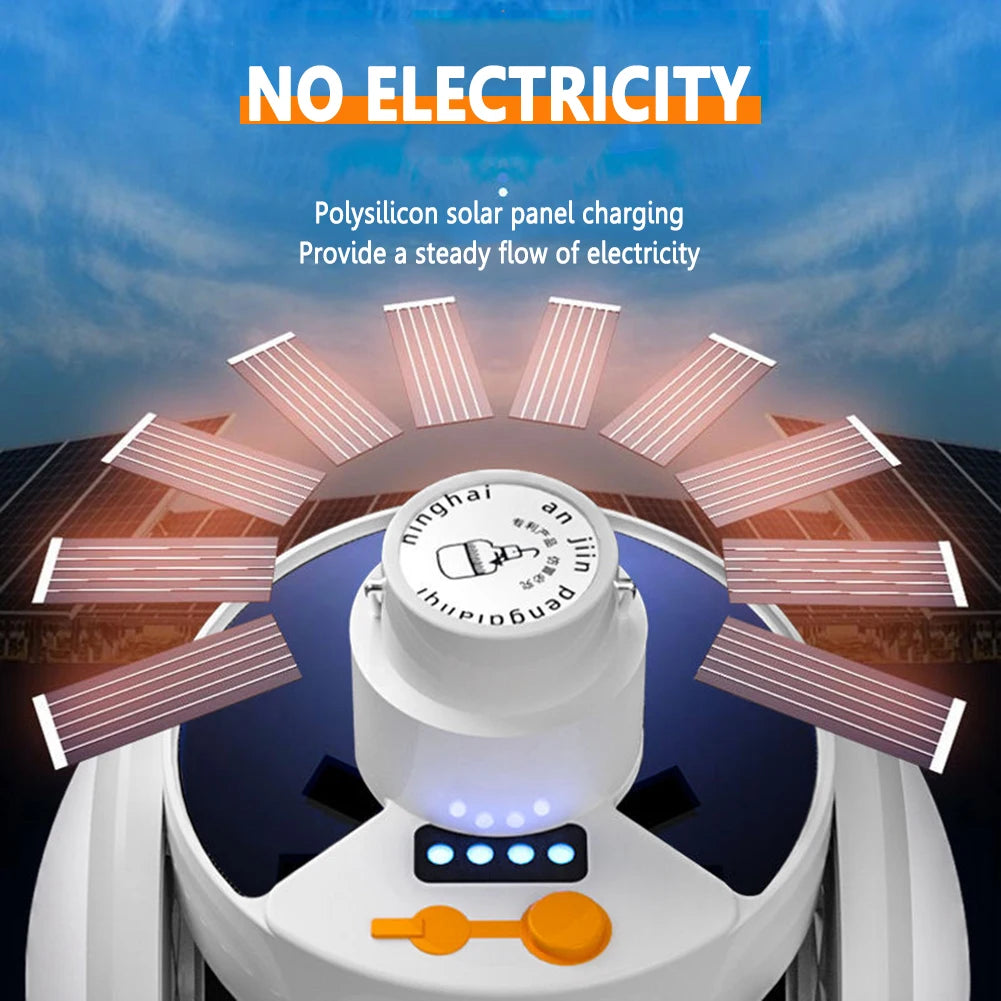 Solar LED Camping Light Bulb – 500LM Rechargeable Portable Lantern with USB Charging & 5 Lighting Modes Trekker Essentials