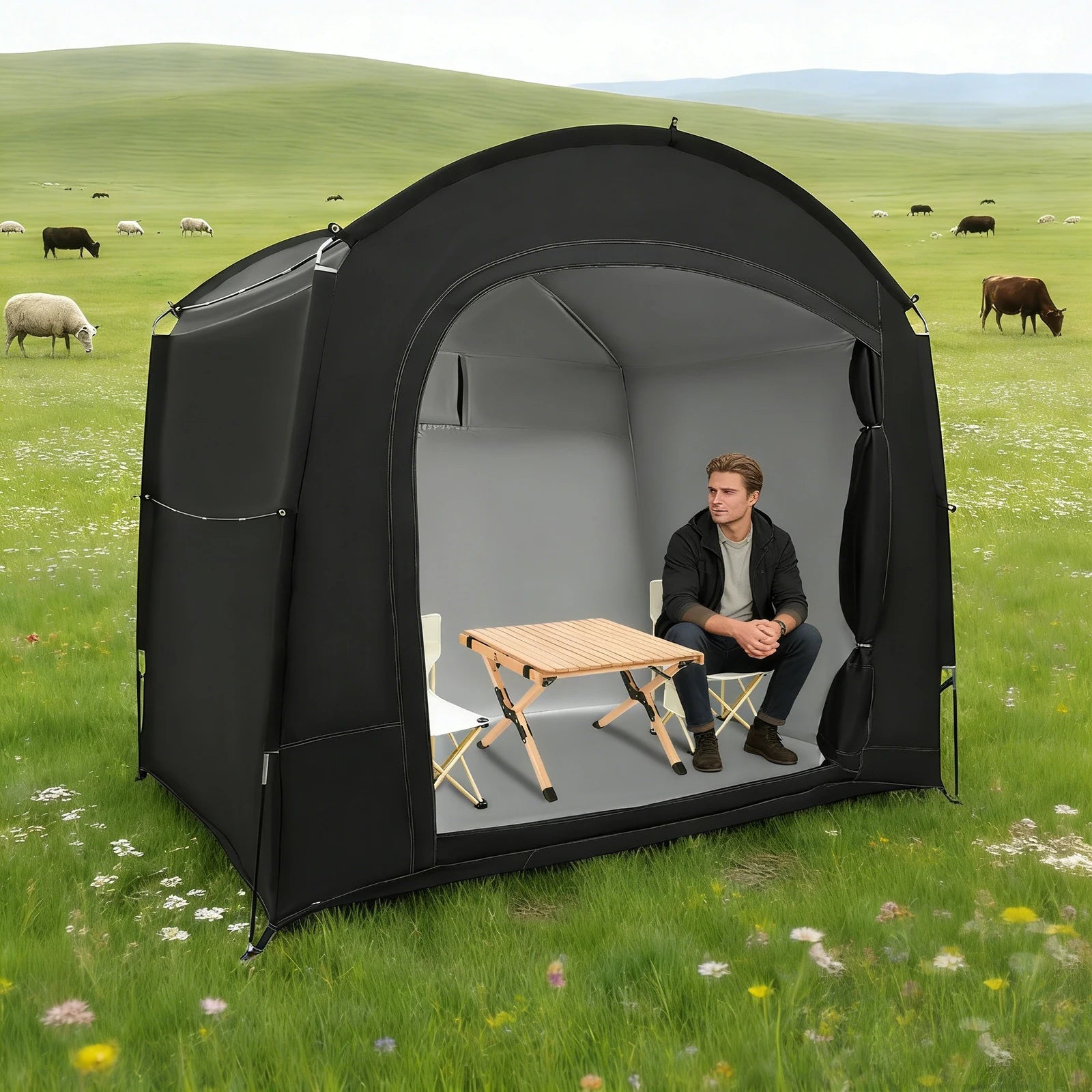 Portable Outdoor Bike Tent Travel Bike Storage Tent with Carry Bag Fits 3-4 Bikes for Bicycle Storage, Camping & Outdoor Equipment Trekker Essentials