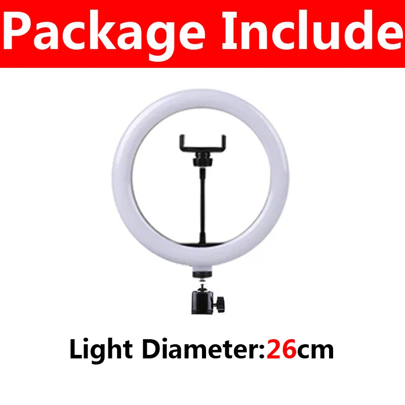10 Inch LED Ring Light with Tripod & Phone Holder for Video & Makeup