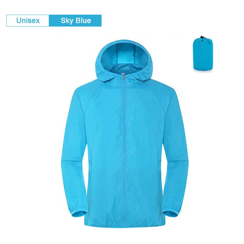 Camping Waterproof Jacket Men Women Windbreaker Men Raincoat Rain Jacket Men Waterproof Hiking Climbing Clothes Sun Protection Trekker Essentials