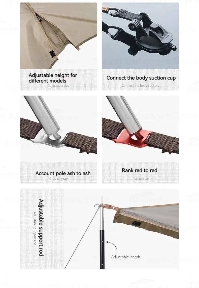 Tienda de campaña lateral Naturehike para coche: toldo todoterreno para camping y glamping