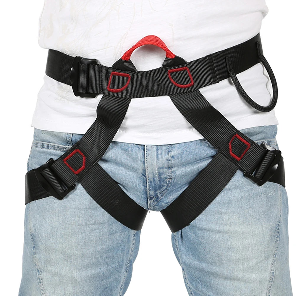 Professional Rock Climbing Harness - Adjustable Half Body Safety Belt for Mountaineering & Aerial Work