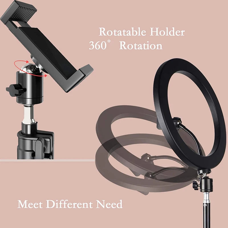 10 Inch LED Ring Light with Tripod & Phone Holder for Video & Makeup