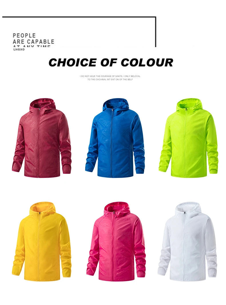 JNLN Men Women Hiking Jackets Waterproof Sun Protective Windbreaker Unisex Camping Climbing Outdoor Rain Coat Portable Clothes Trekker Essentials