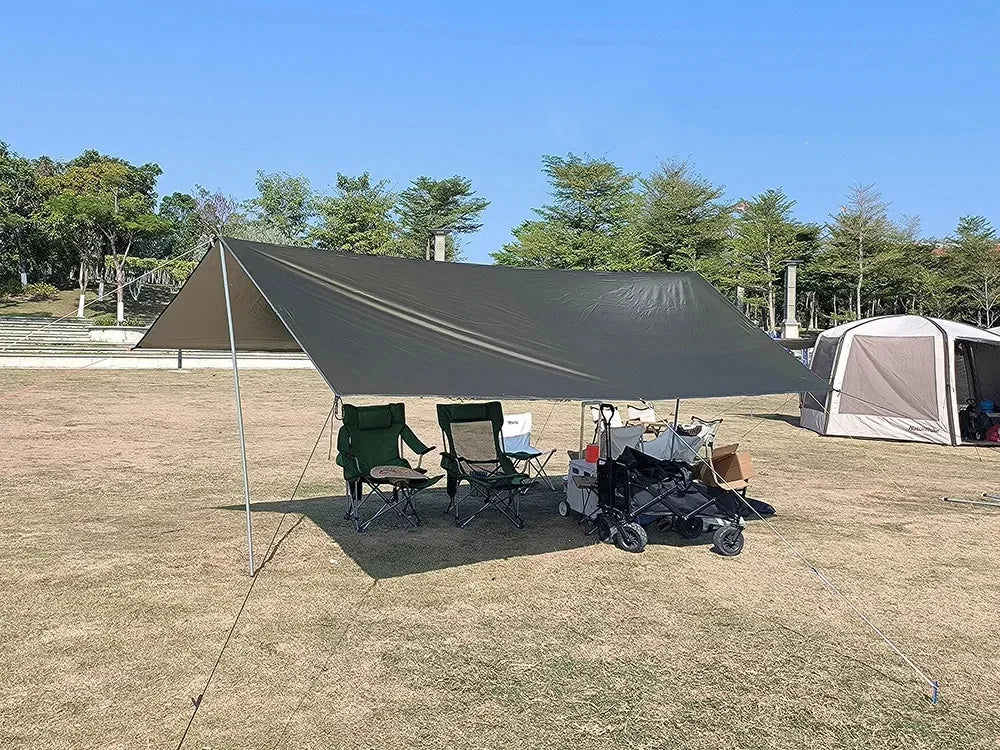 19 Hang Point Tarp Waterpoof Survival Bushcraft Sun Shelter Beach Shade Tent Outdoor Canopy Backpacking Tourist Awning 4x4 3x3m Trekker Essentials