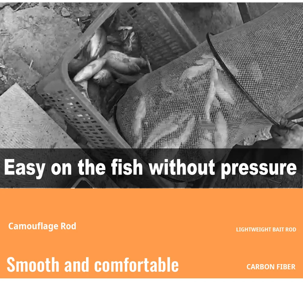 FTK Telescopic Fishing Rod & Reel Combo - 1.8/2.1m Carbon Fiber Pole with Full Kit