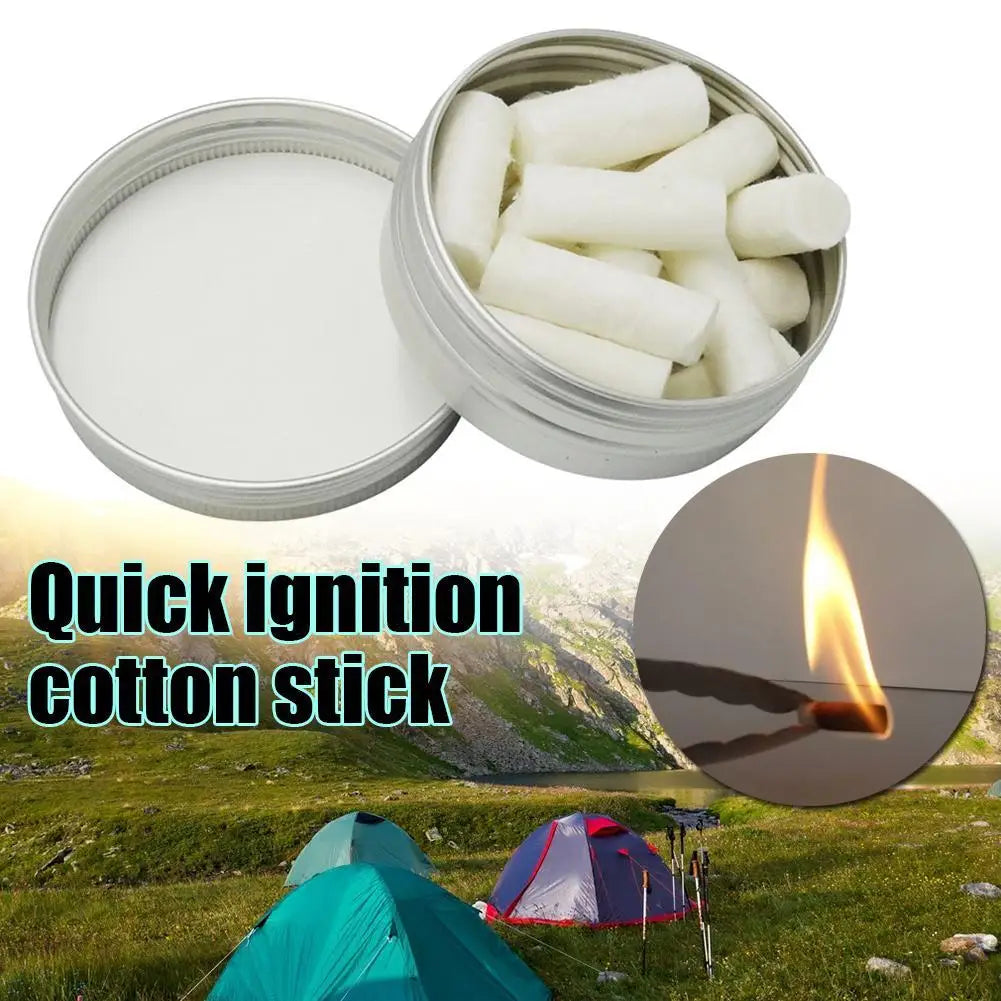 12pcs Outdoor Camping Paraffin Wax Survival Fire Starter Tool Rope Gear Rope Fire Kit Natural Fire Source Camping Tool Trekker Essentials