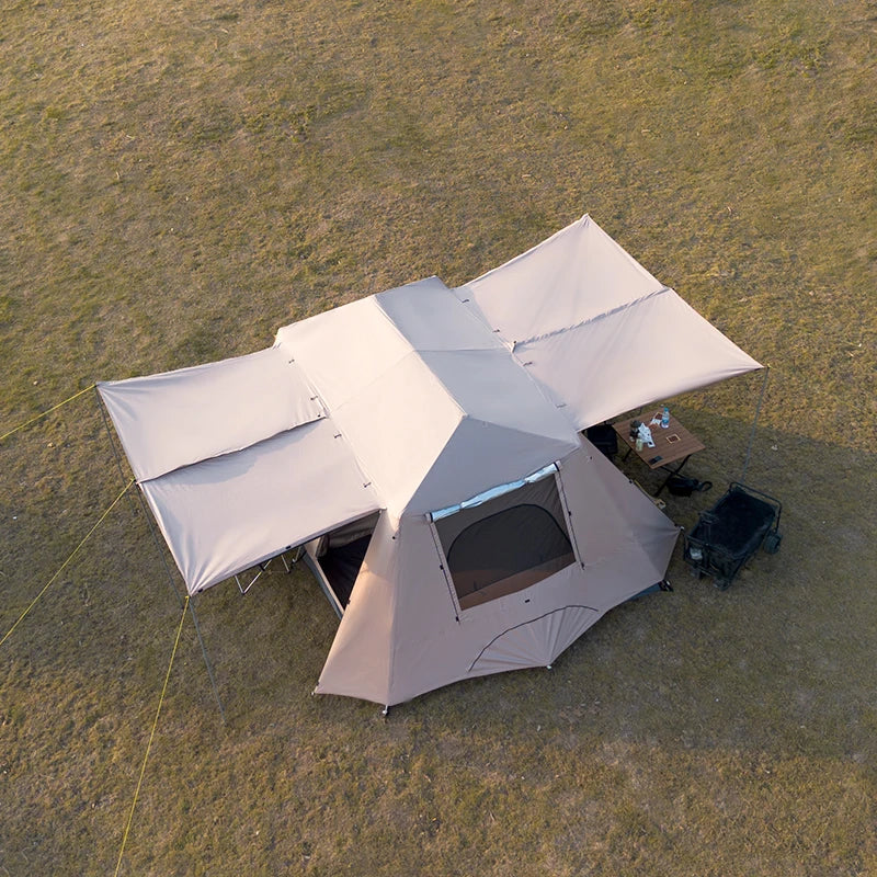 Fully Automatic Quick Open Two-Room Camping Tent – Waterproof 4-8 Person Cabin Tent for Outdoor Overnight Stays