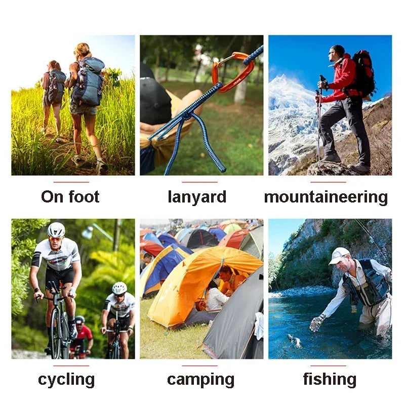 D-Shaped Carabiner Clips (1/8 PCS) – 12KN Heavy Duty Aluminum Hooks for Camping, Hammocks & Outdoor Gear Trekker Essentials