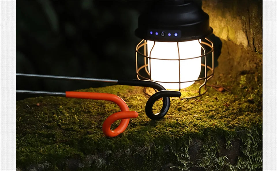Stainless Steel Camping Light Pole Hook - Adjustable Tent Lamp Holder for Outdoor Fishing & Hunting (Model C70)