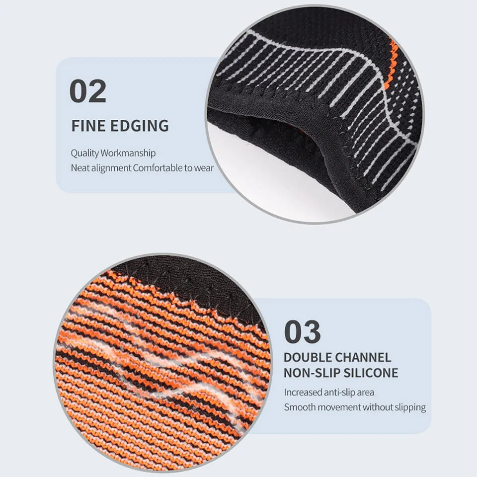 1Pcs Sports Knee Pads Silicone Spring Anti-slip Knee Support Keep Warm Outdoor Sports Skipping Cycling Hiking Mountain Climbing Trekker Essentials
