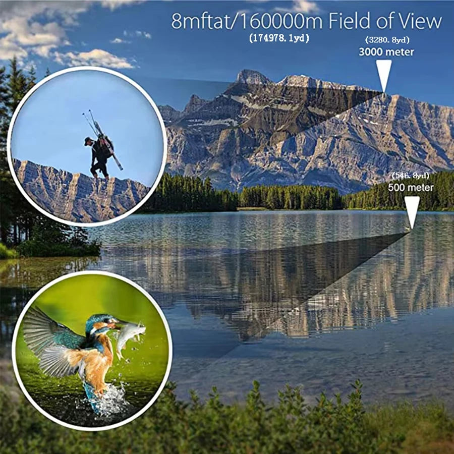 HD Portable Binoculars Professional 80X80 High Magnification Binoculars for Hunting Outdoor Camping Hiking Trips Lightweight Trekker Essentials