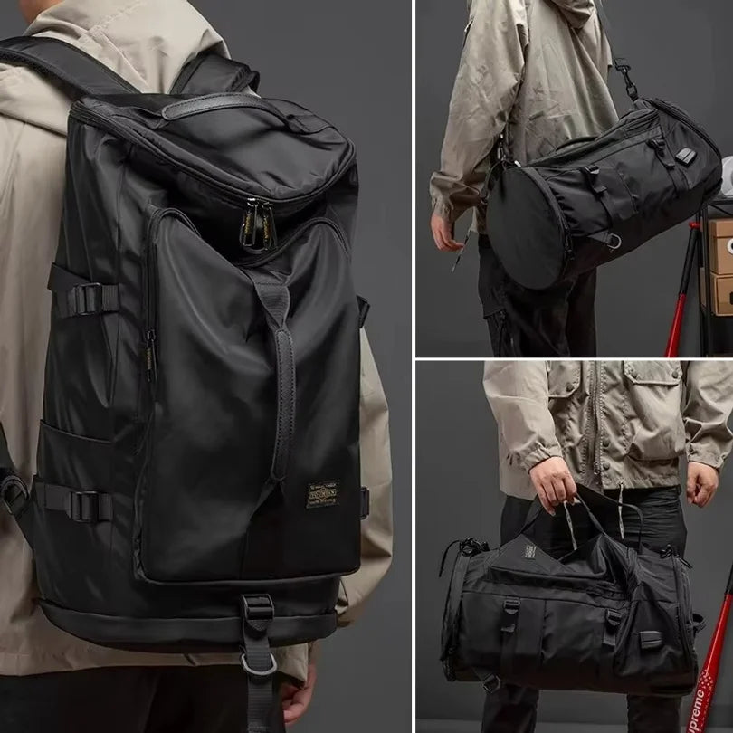 Men Large Travel Shoulder Bag Waterproof Sport Duffle Backpack Outdoor Luggage Pack Trip Bucket Rucksack Function Mochila XA380C Trekker Essentials