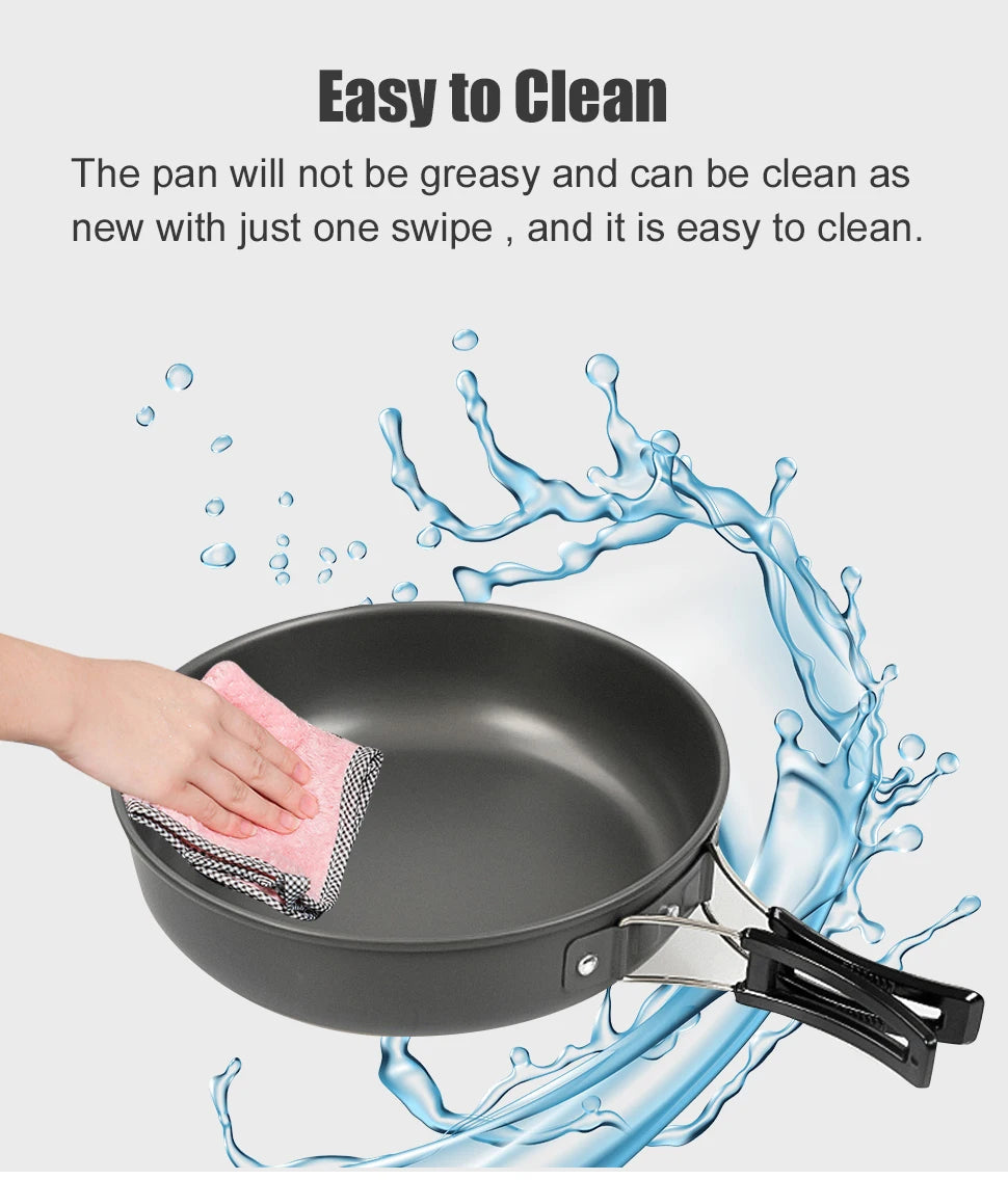 Portable Aluminum Camping Frying Pan – Lightweight Outdoor Cookware with Foldable Handle for Hiking & Camping Trekker Essentials