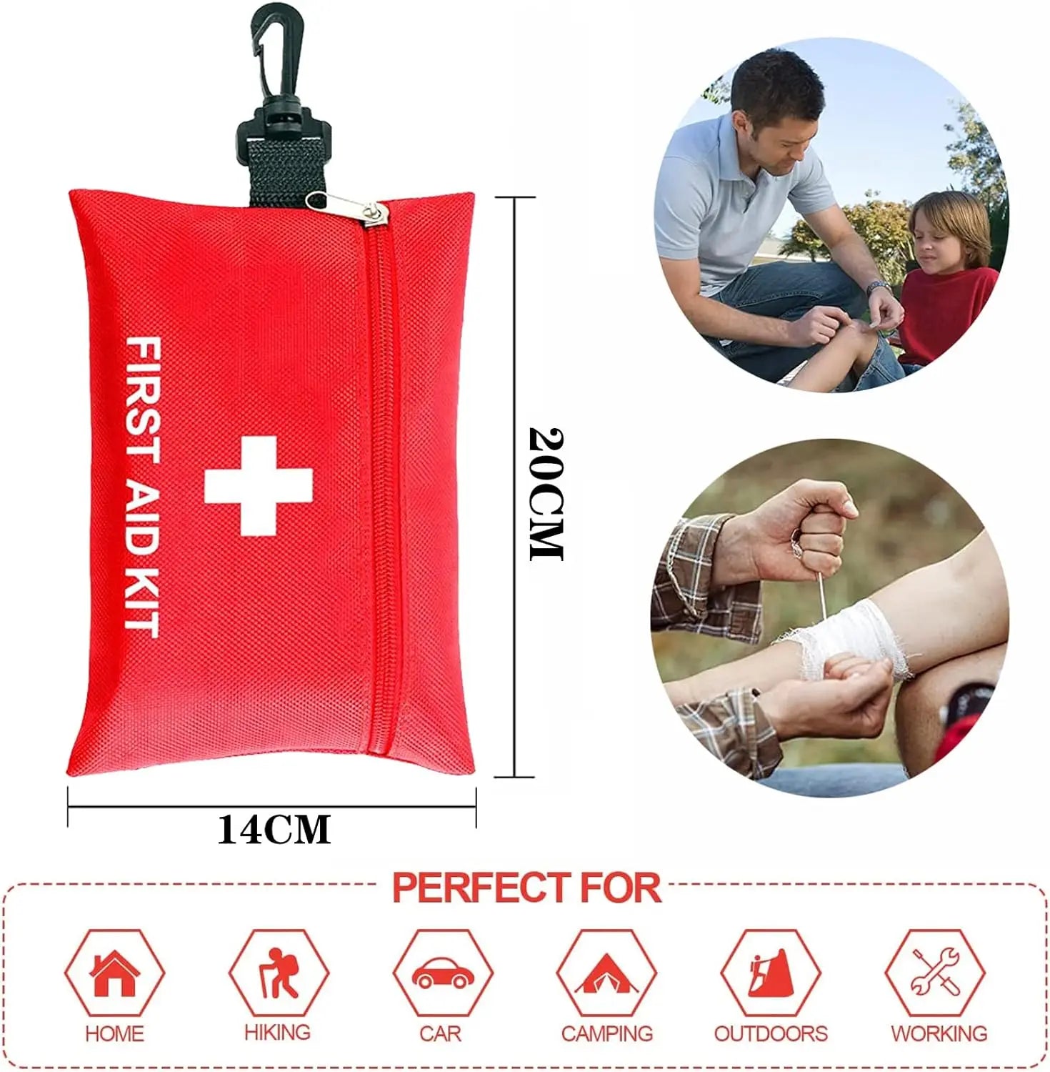 104-Piece First Aid Kit – Waterproof Hard Case Emergency Medical Kit for Travel, Home, Car & Outdoor Use Trekker Essentials