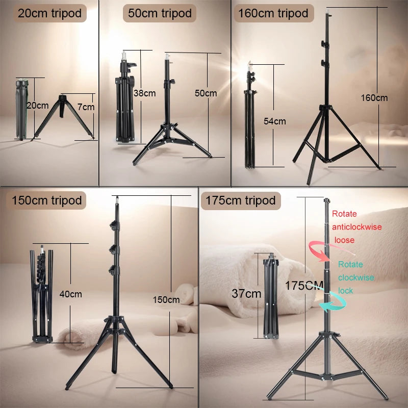 6-14" Professional Ring Light Kit with Tripod – Bi-Color 3200K-5600K LED, USB Powered for Live Streaming, Makeup, TikTok Videos