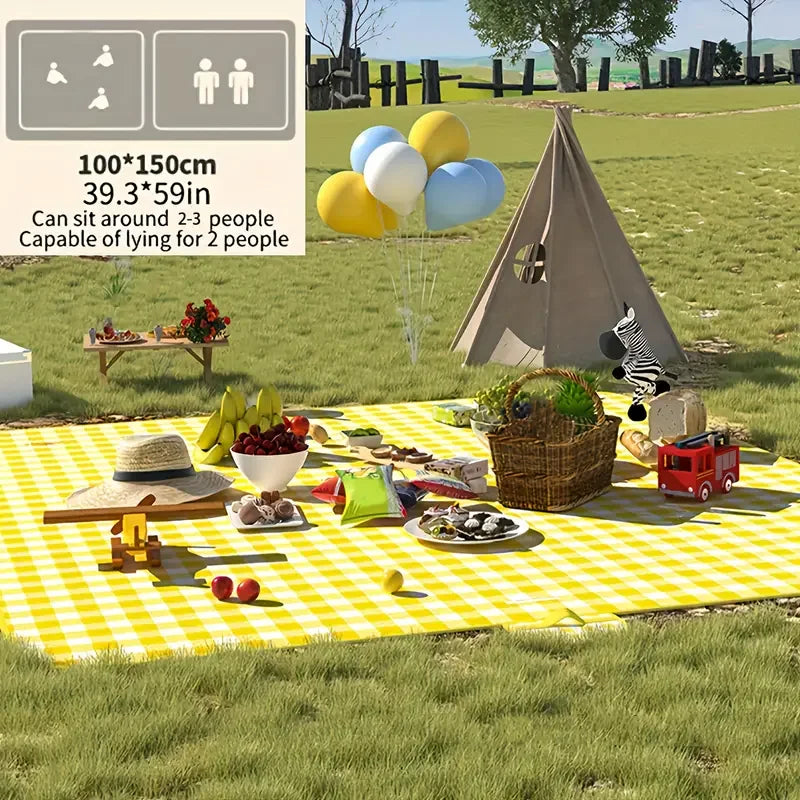 Esterilla de picnic impermeable 3 en 1 para camping, senderismo y playa: manta plegable portátil para exteriores con cierre de seguridad.