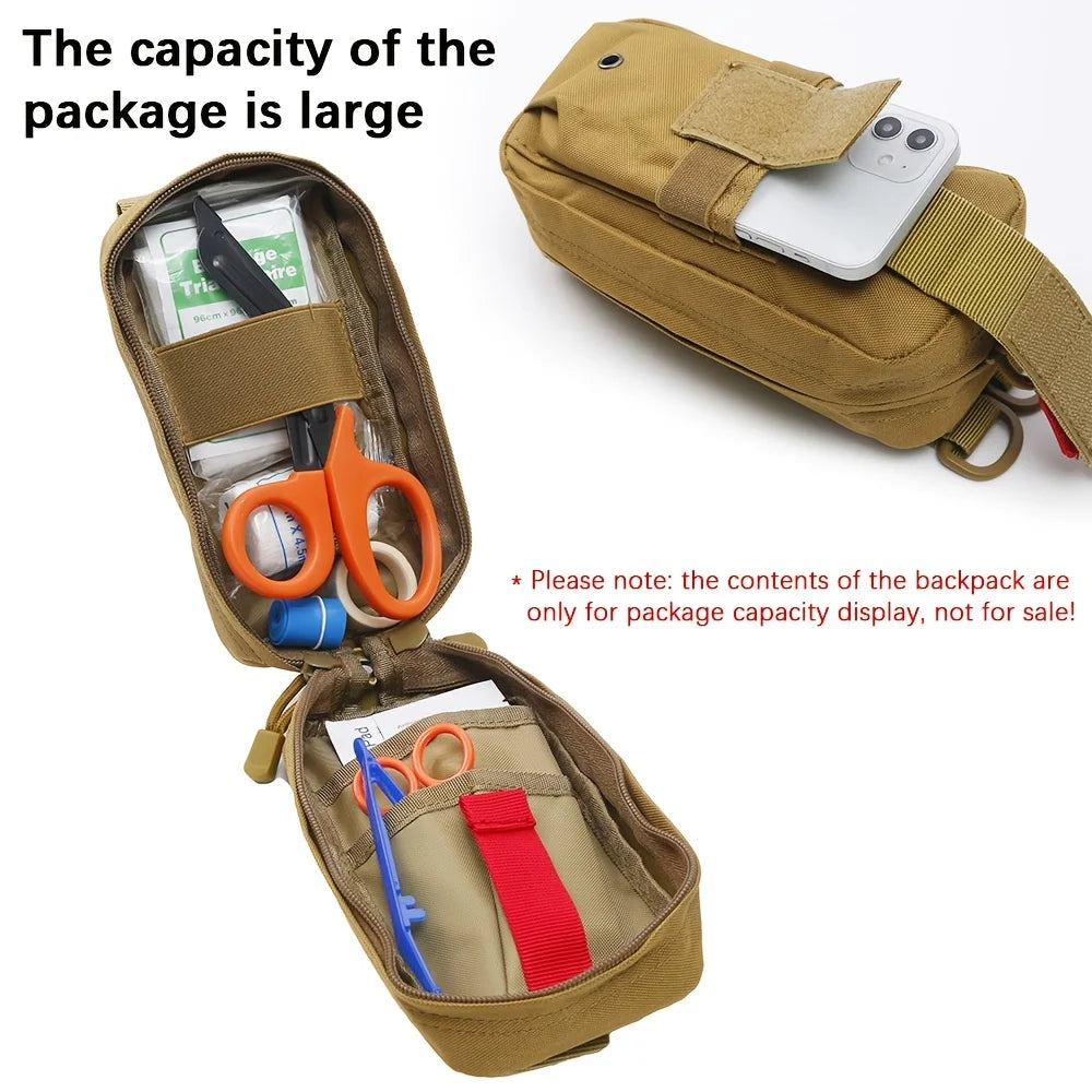 Tactical First Aid Kit with Tourniquet – MOLLE Emergency Medical Pouch for Camping, Hiking & Survival Trekker Essentials