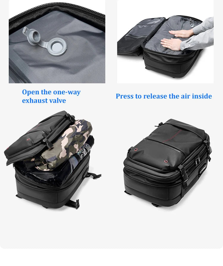Travel Men 17 inch Laptop Backpack vacuum compression Backpack Business Large Capacity school Backpack expand outdoor backpack Trekker Essentials