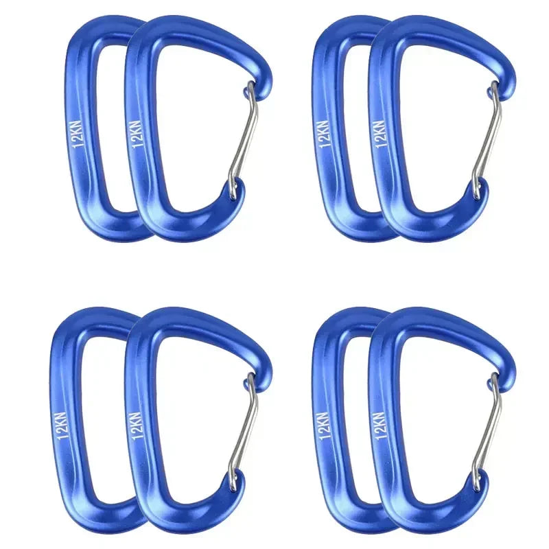 D-Shaped Carabiner Clips (1/8 PCS) – 12KN Heavy Duty Aluminum Hooks for Camping, Hammocks & Outdoor Gear Trekker Essentials