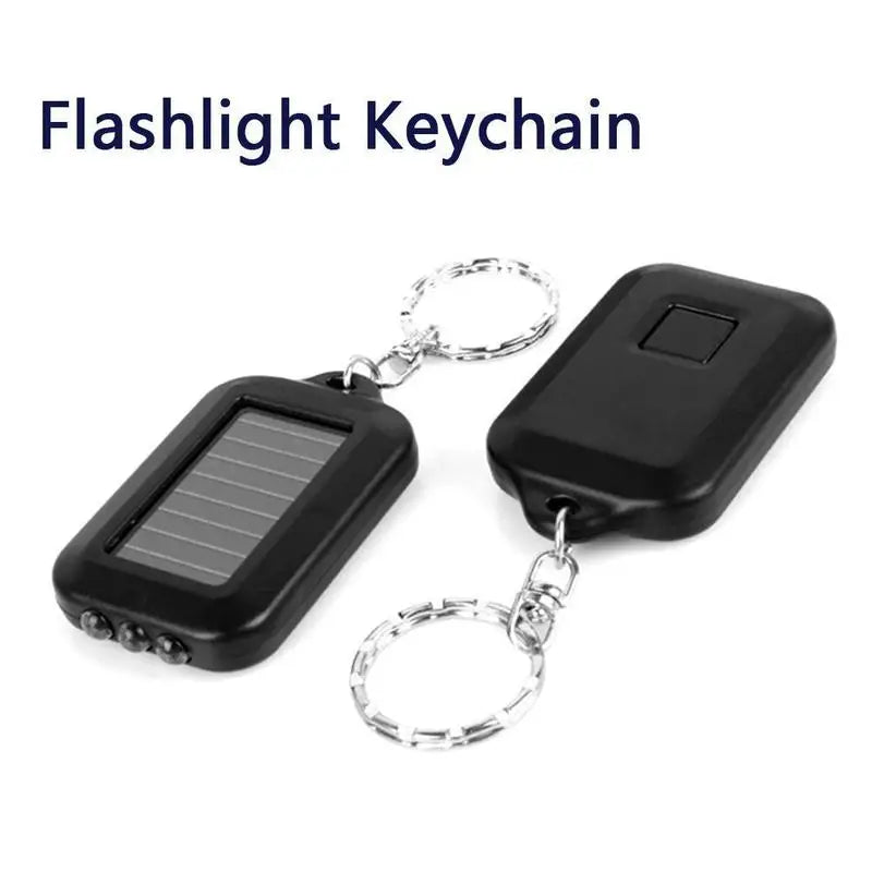 Portable LED Keychain Solar Flashlight 1/2pcs Mini Pocket Light Self-defence Mini Torch Outdoor Hiking Bag Lock Key Ring Light Trekker Essentials