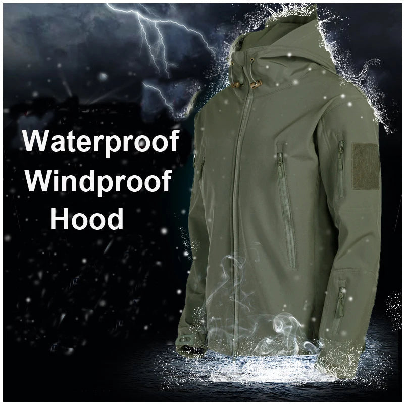 Men's Winter Autumn Softshell Fleece Jackets Waterproof Outdoor Fishing Hiking Hunting Thermal Camping Cargo Coats Warm M-5XL Trekker Essentials