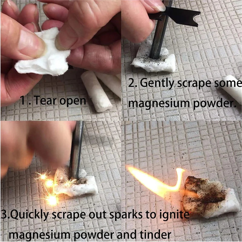 30pcs Mini Cotton Stick Outdoor Tools Natural Camping Hiking Emergency Survival Warm Oneself Trekker Essentials