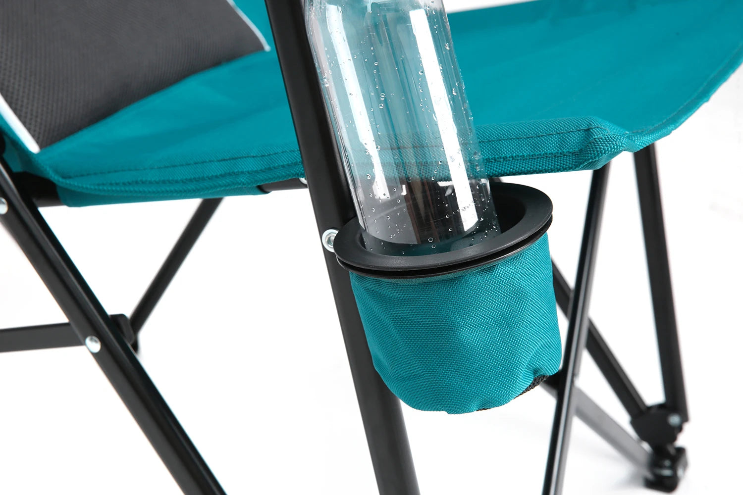 Outdoor Camping Chair, Portable Folding Lounge Moon Chair With Armrests, Drink Holder & Backrest For Outdoor Fishing Camping Trekker Essentials