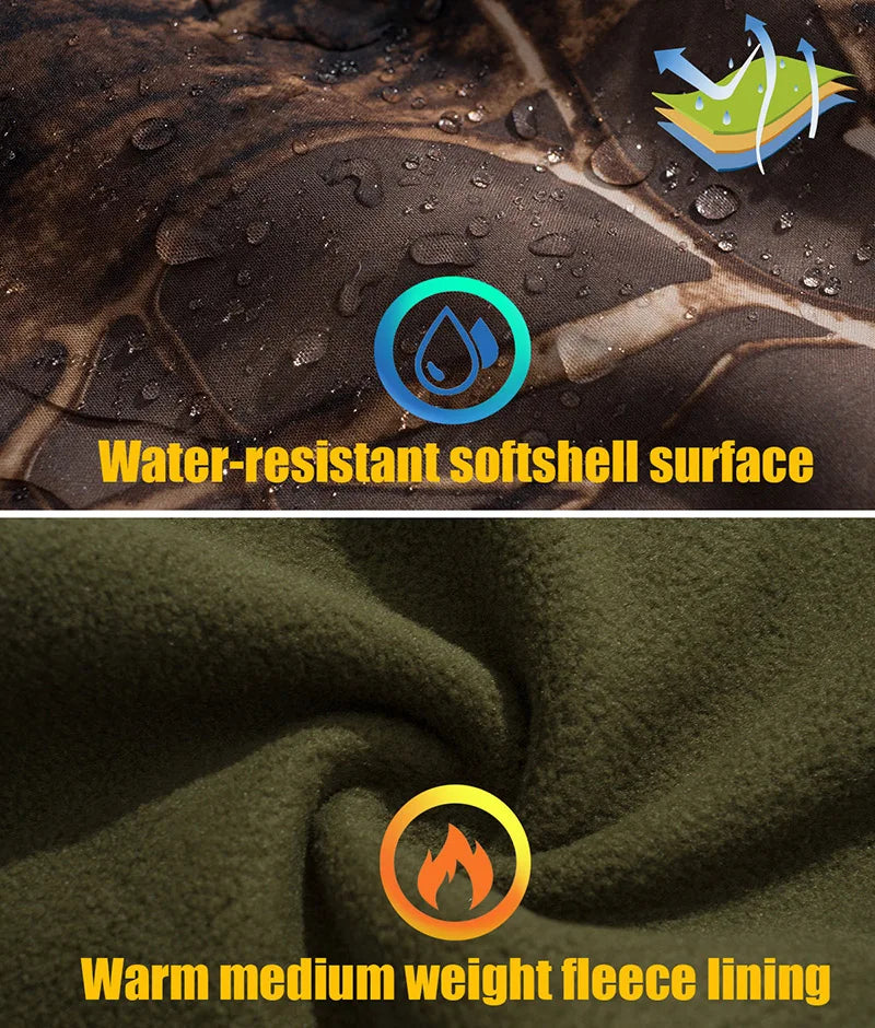 Men’s Camouflage Tactical Jacket – Waterproof Soft Shell Hunting Jacket with Fleece Lining for Outdoor & Winter Use Trekker Essentials