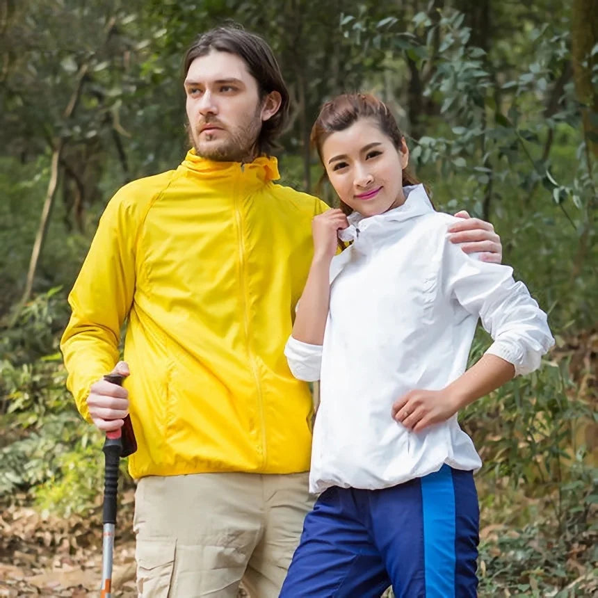 Camping Waterproof Jacket Men Women Windbreaker Men Raincoat Rain Jacket Men Waterproof Hiking Climbing Clothes Sun Protection Trekker Essentials