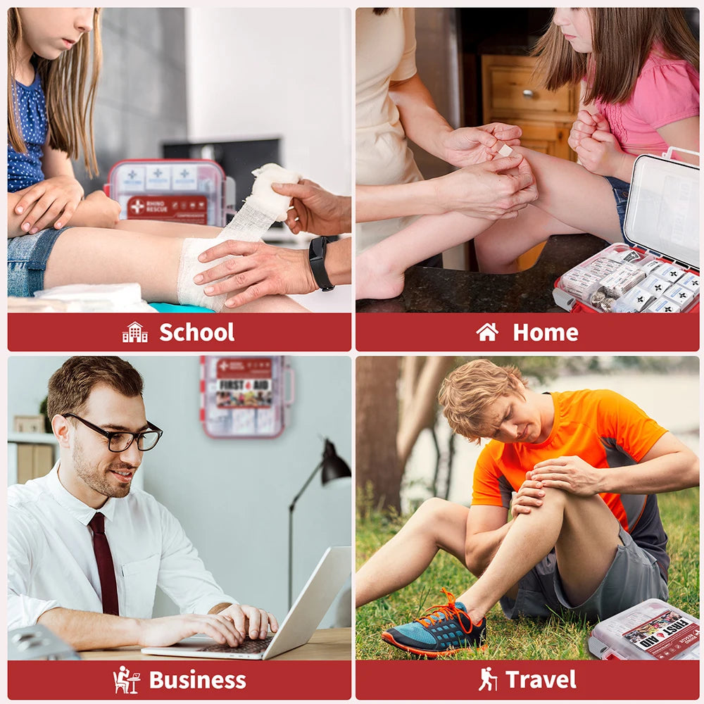 RHINO RESCUE 350-Piece First Aid Kit – OSHA-Compliant Professional Medical Kit for Home, Office & Emergency Use Trekker Essentials