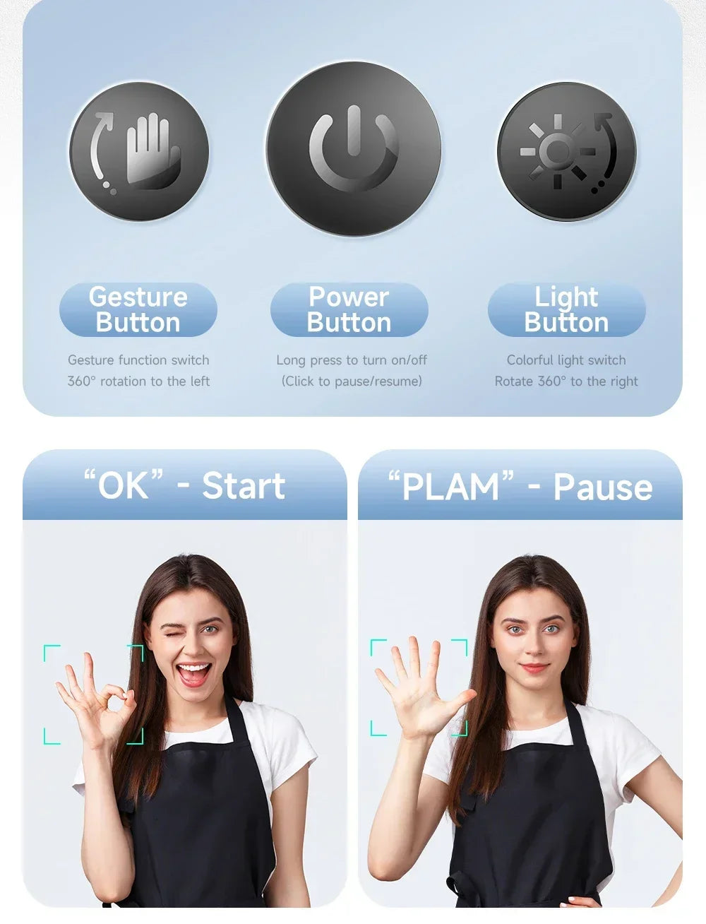 360° Auto Face Tracking Gimbal Tripod with Gesture Control & Remote