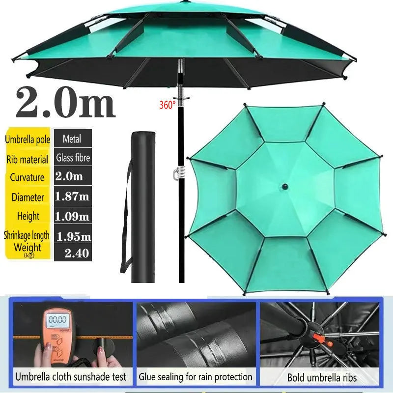 Fishing Umbrella Outdoor Sunshade Protector Thickened Version Beach Camping Backyard Large Parasol Waterproof Outdoor Umbrella Trekker Essentials
