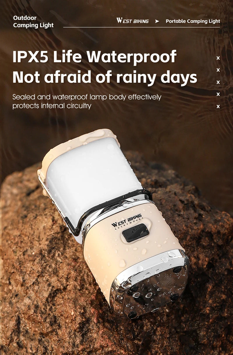 USB-C Rechargeable Camping Light - Magnetic Base LED Lantern with Tripod