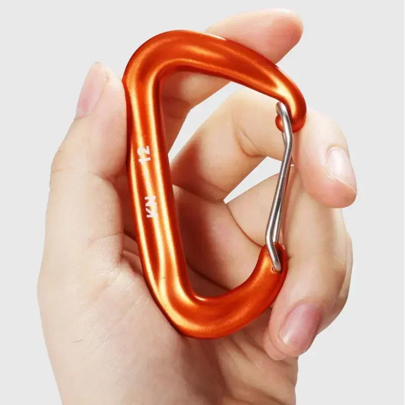 D-Shaped Carabiner Clips (1/8 PCS) – 12KN Heavy Duty Aluminum Hooks for Camping, Hammocks & Outdoor Gear Trekker Essentials