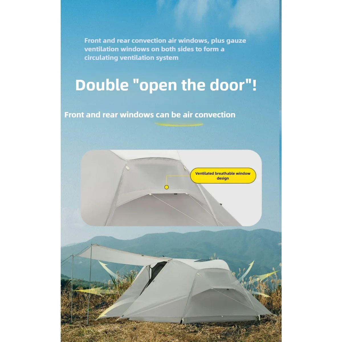 4-Season Waterproof Camping Tent – Double-Layer Rainproof Hiking Tent for Mountaineering & Outdoor Adventures