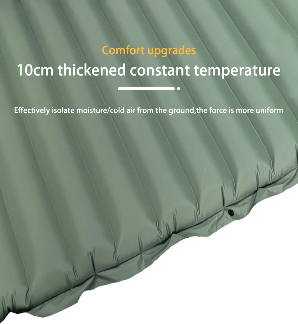 Ultra-Light 10cm TPU Inflatable Camping Pad with Built-In Pump
