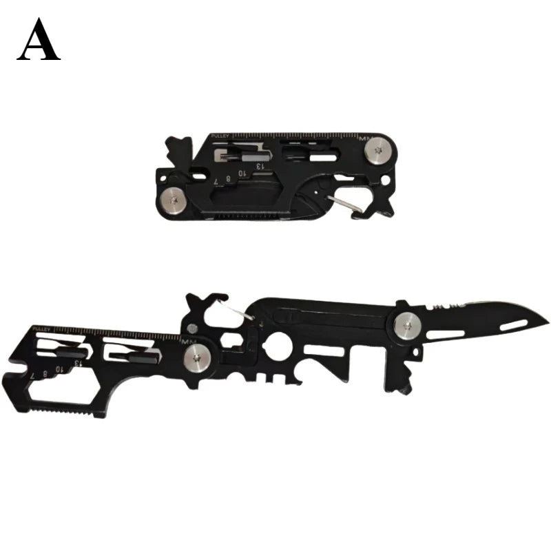 Multifunctional Outdoor Tool Combination Card Folding Molle Scissor Army Knife Mini Bicycle Repair EDC Camping Gear Equipment Trekker Essentials