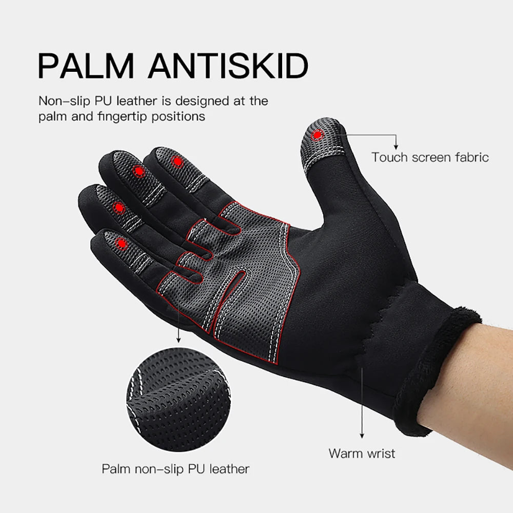 Touchscreen Waterproof Winter Cycling Gloves Full Finger Sports Riding Gloves Mountaineering & Camping