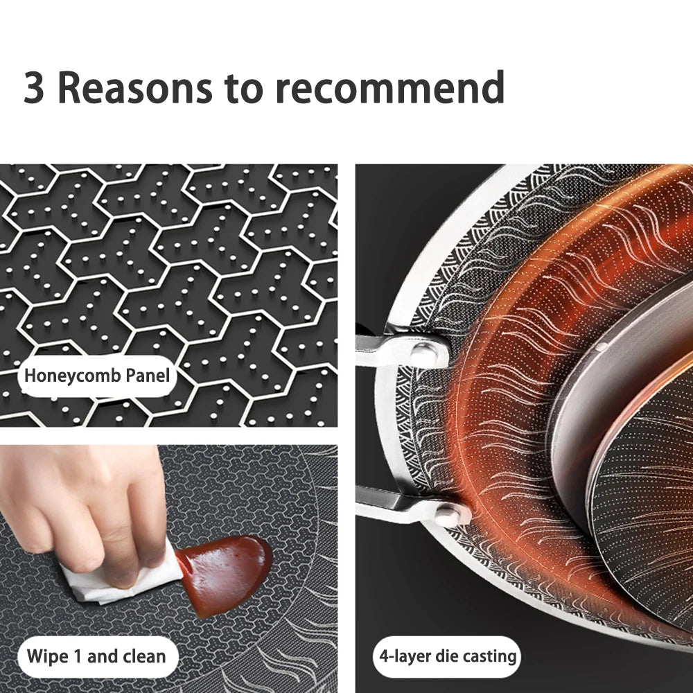 Stainless Steel Camping Grill Pan – Non-Stick Honeycomb BBQ Cookware for Outdoor Camping & Barbecue Trekker Essentials