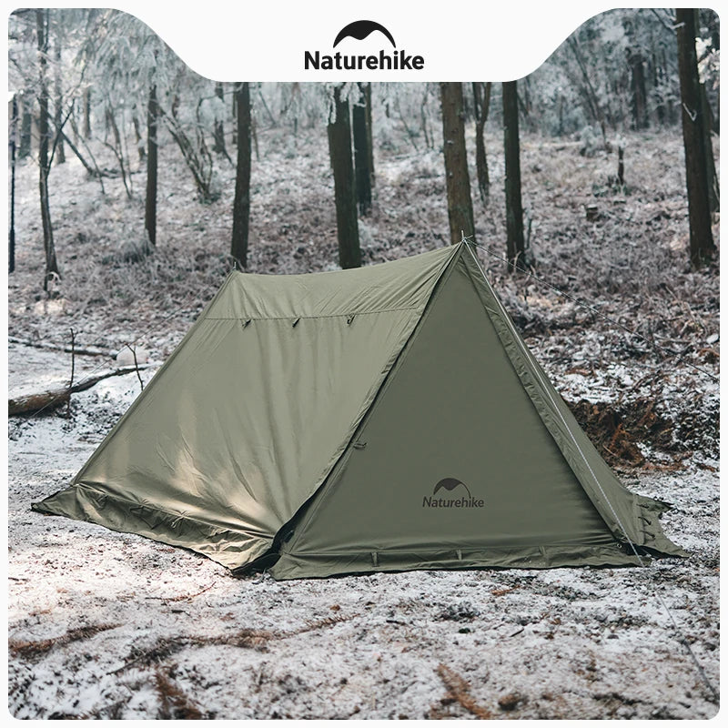 Tienda de campaña individual Cotton Ridge, color verde militar: ideal para acampar, hacer senderismo y sobrevivir al aire libre, con amplio espacio y ventilación por chimenea (5,8 kg)